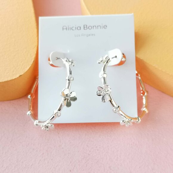 Alicia Bonnie Jewelry - Alicia Bonnie - Eternity Silver Hoop Earrings - NEW